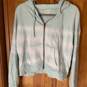 Light blue zip up hoodie